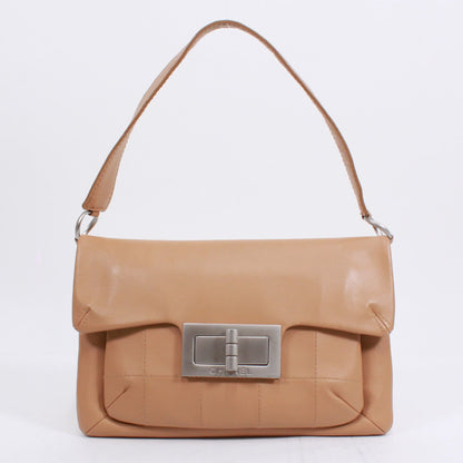 CHANEL 2.55 Chocolate Bar Shoulder Bag Beige Lambskin