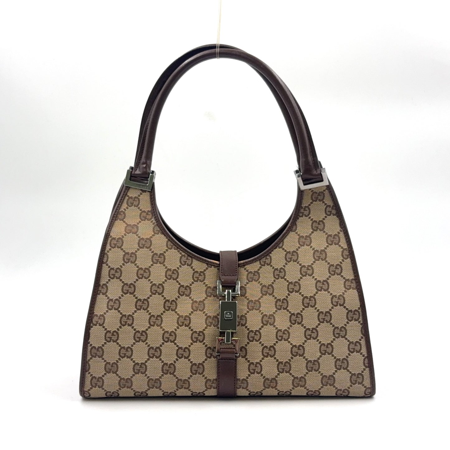 GUCCI Jackie Bag Canvas Beige Marron