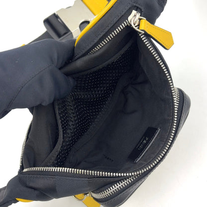 FENDI Body Bag cuir et nylon jaune et noir