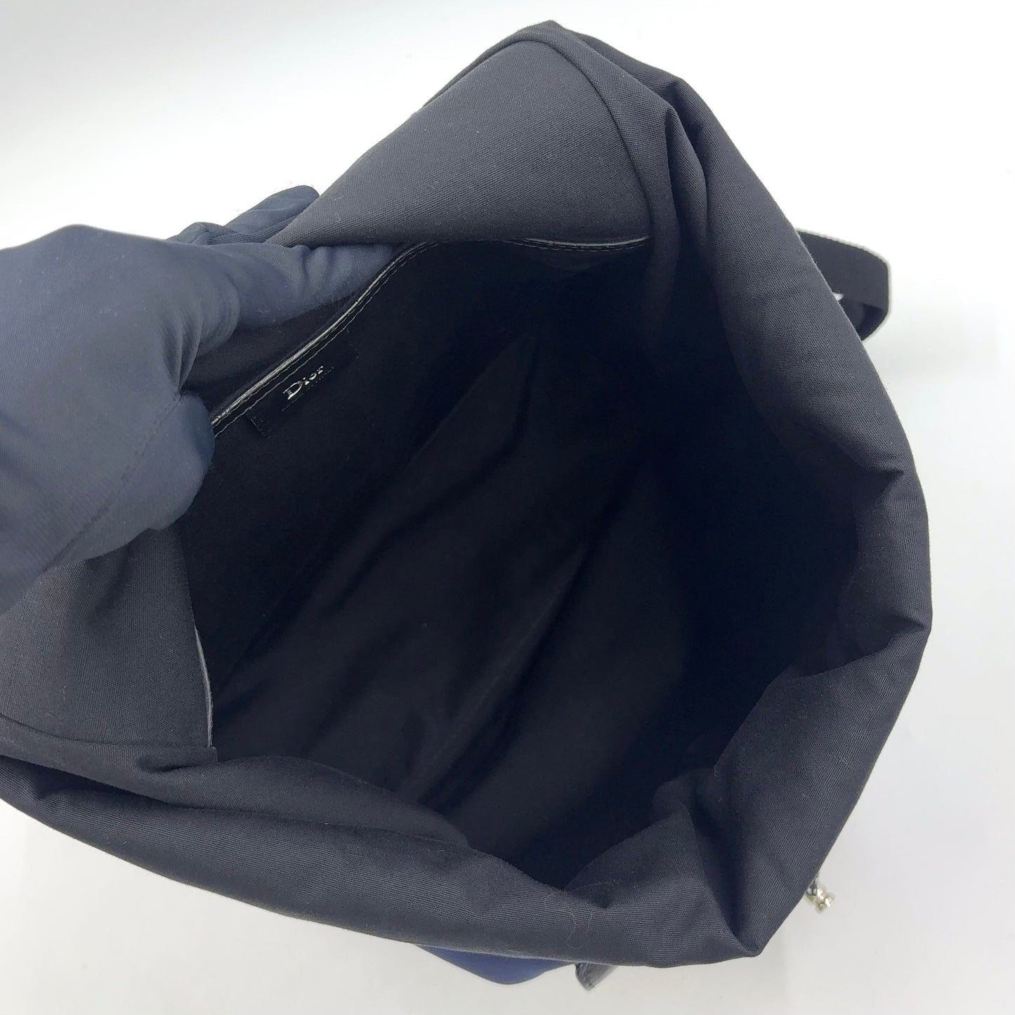 DIOR Bee Motion Backpack Navy Nylon Black Leather