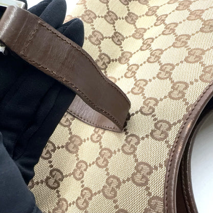 GUCCI Jackie Bag Canvas Beige Marron