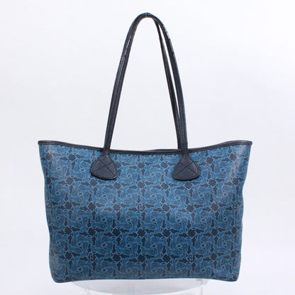 CELINE Carriage Pattern Tote Bleu Cuir