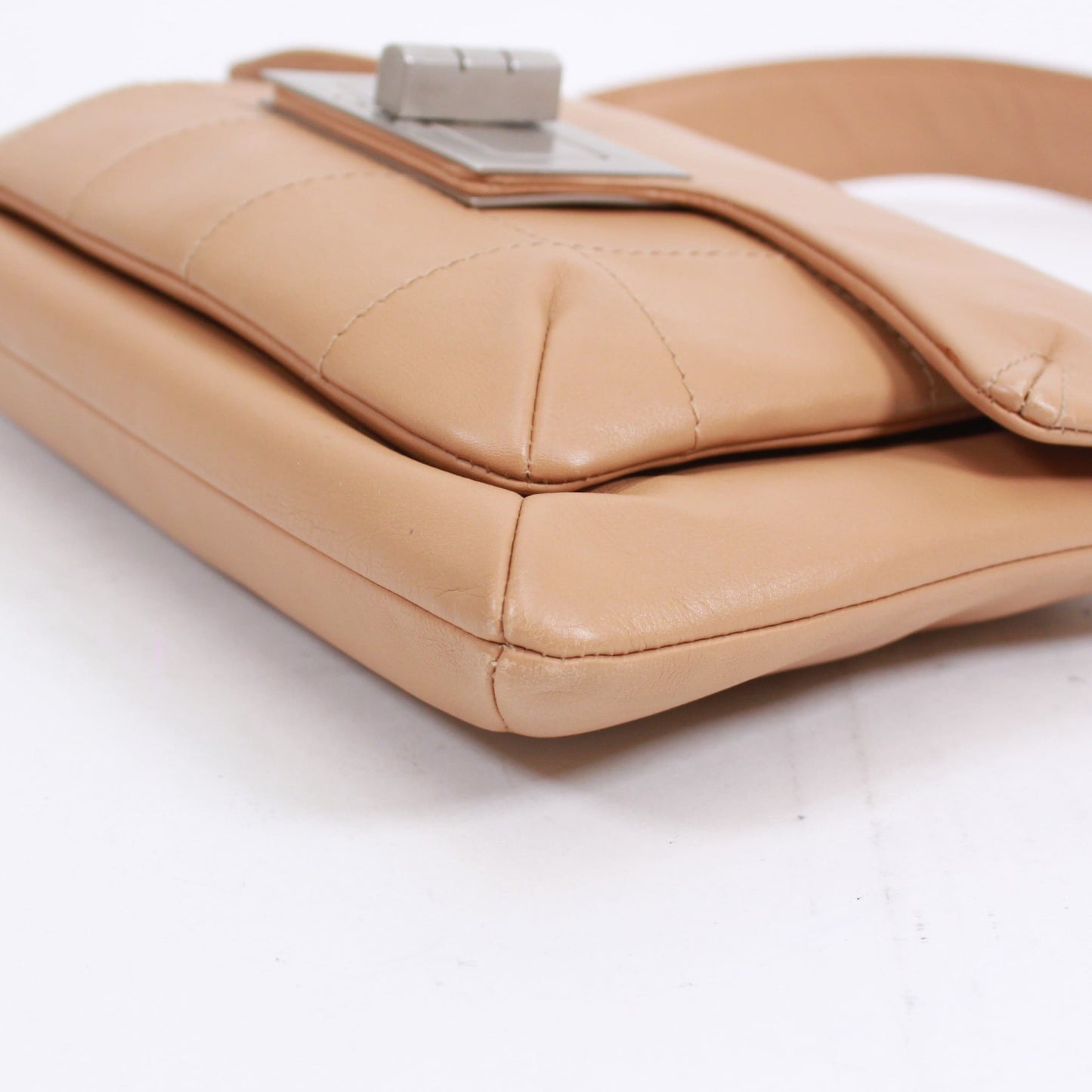 CHANEL 2.55 Chocolate Bar Shoulder Bag Beige Lambskin