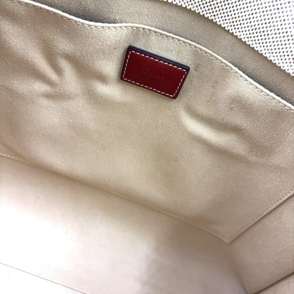 Chloé Woody Medium Tote Bag Canvas Beige