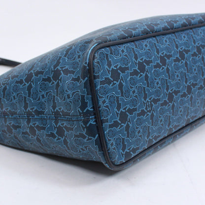 CELINE Carriage Pattern Tote Bleu Cuir