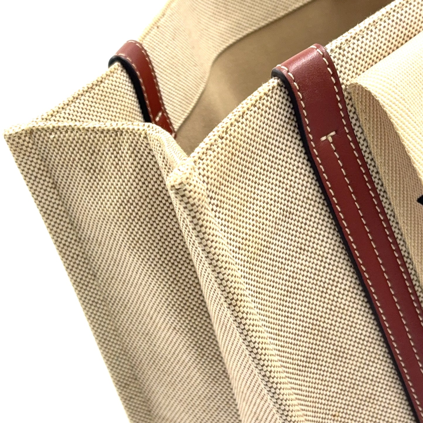 Chloé Woody Medium Tote Bag Canvas Beige