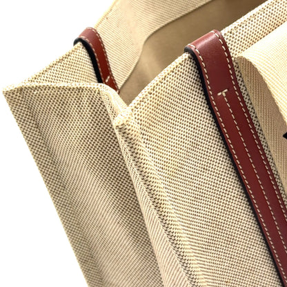 Chloé Woody Medium Tote Bag Canvas Beige