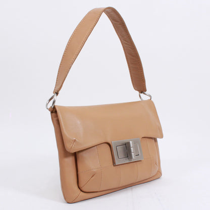 CHANEL 2.55 Chocolate Bar Shoulder Bag Beige Lambskin