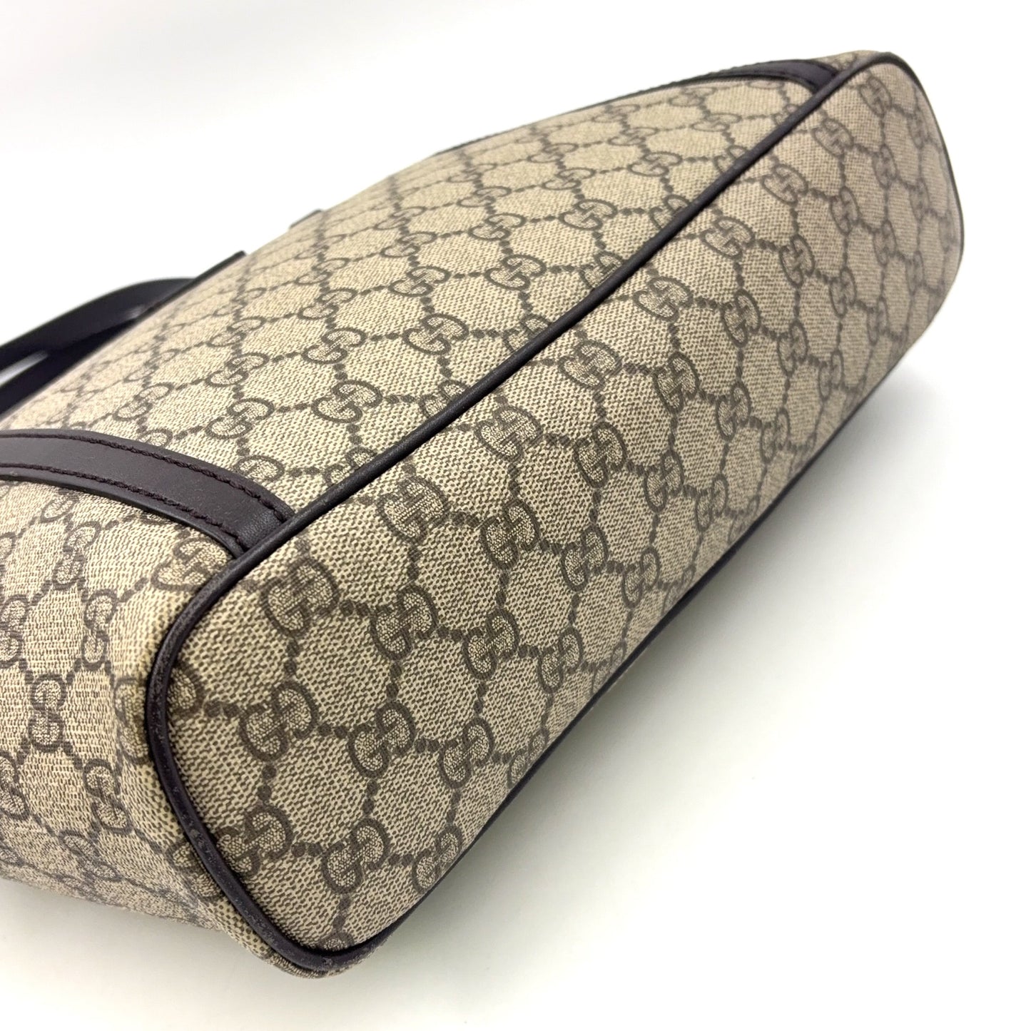 GUCCI GG Supreme Tote Bag Brown Beige