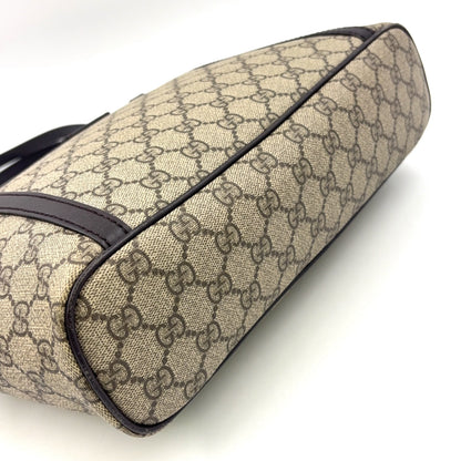 GUCCI GG Supreme Tote Bag Brown Beige