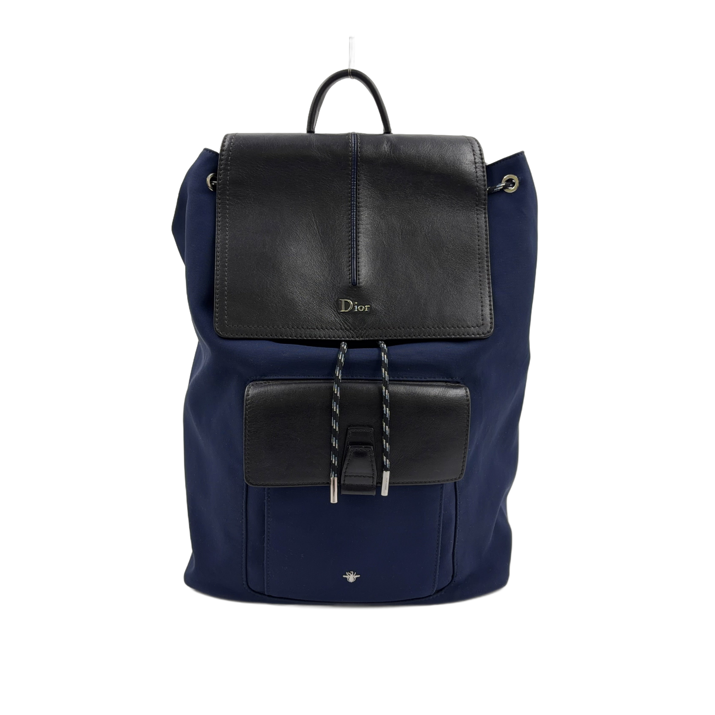 DIOR Bee Motion Backpack Navy Nylon Black Leather