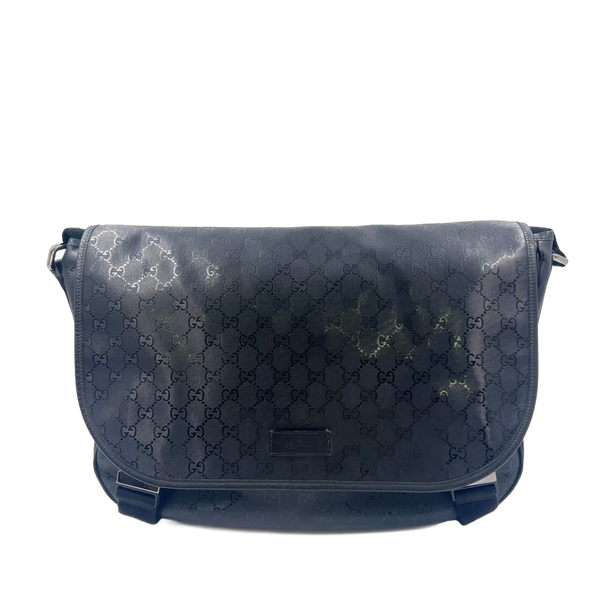 GUCCI GG Imprimé Shoulder Bag noir cuir