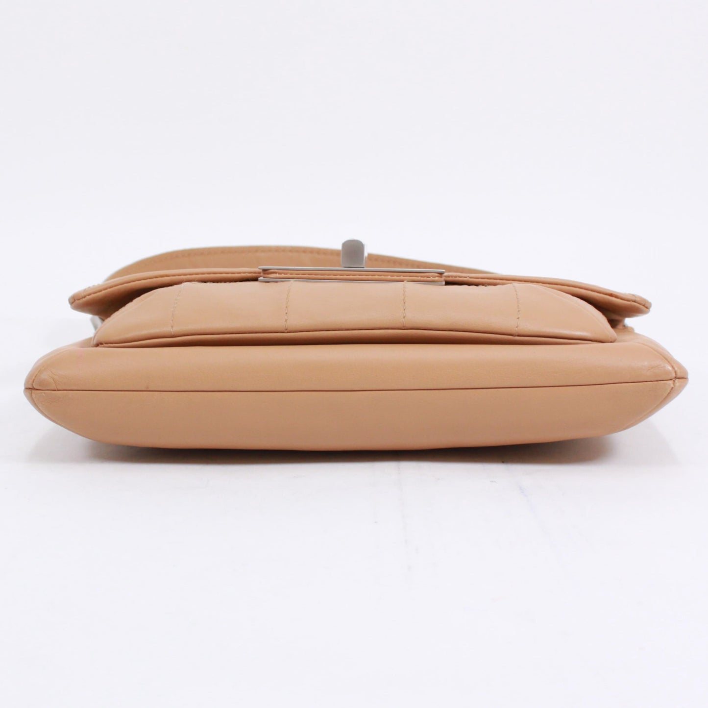 CHANEL 2.55 Chocolate Bar Shoulder Bag Beige Lambskin
