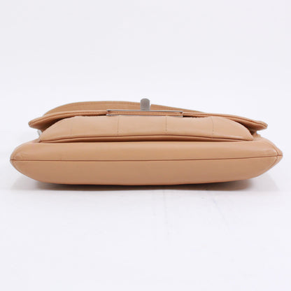 CHANEL 2.55 Chocolate Bar Shoulder Bag Beige Lambskin