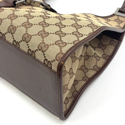 GUCCI Jackie Bag Canvas Beige Marron