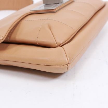 CHANEL 2.55 Chocolate Bar Shoulder Bag Beige Lambskin