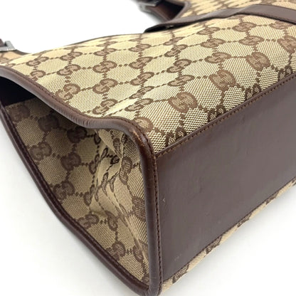 GUCCI Jackie Bag Canvas Beige Marron