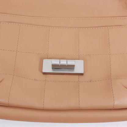 CHANEL 2.55 Chocolate Bar Shoulder Bag Beige Lambskin