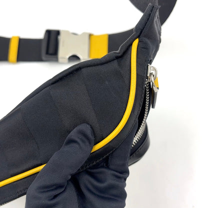 FENDI Body Bag cuir et nylon jaune et noir