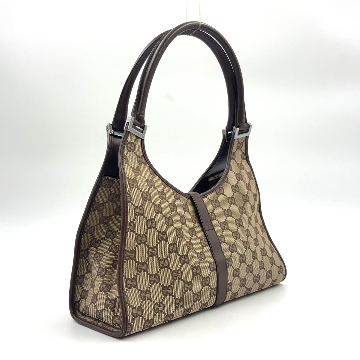 GUCCI Jackie Bag Canvas Beige Marron