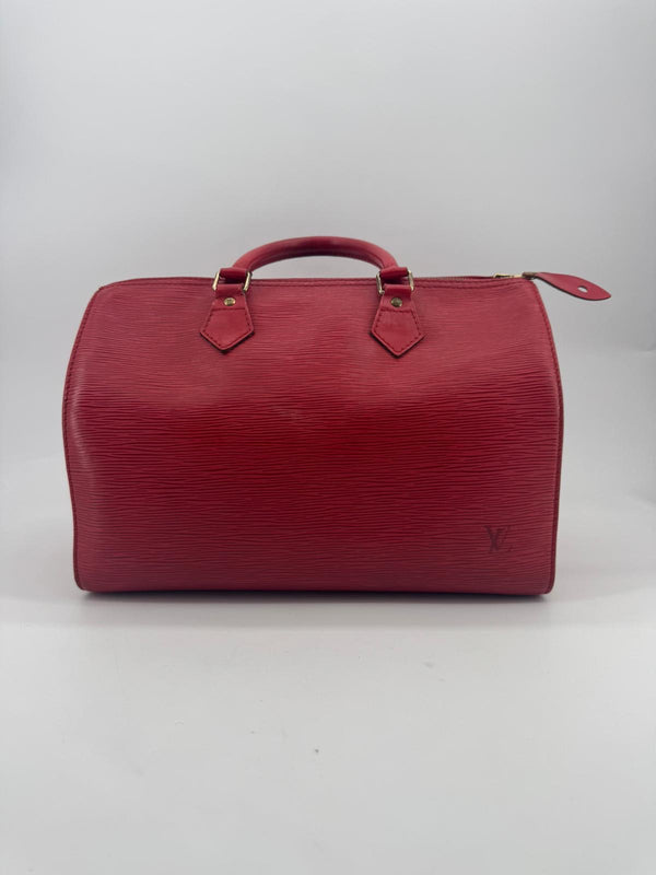 LOUIS VUITTON SPEEDY 35 CUIR EPI ROUGE — vue 2