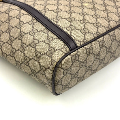 GUCCI GG Supreme Tote Bag Brown Beige