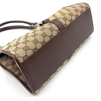 GUCCI Jackie Bag Canvas Beige Marron
