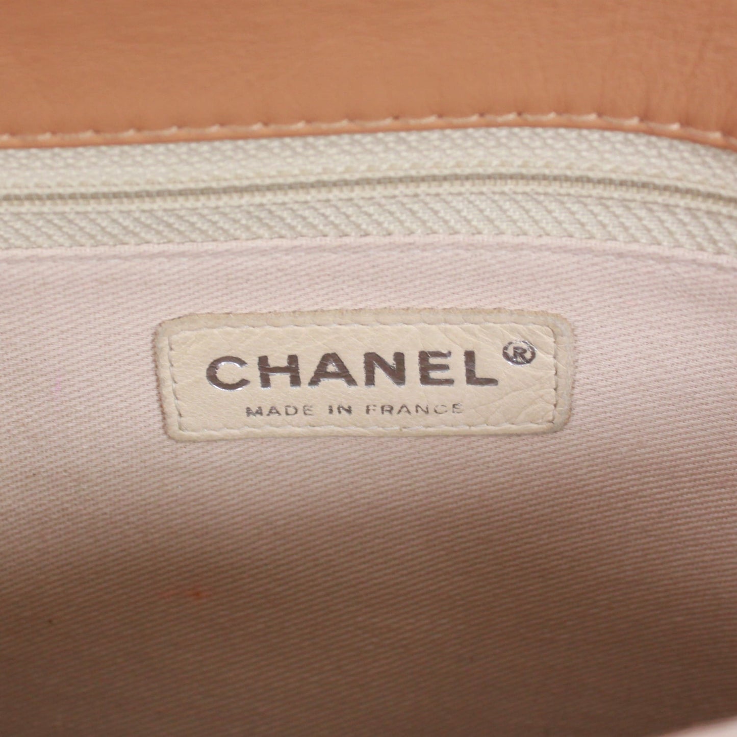 CHANEL 2.55 Chocolate Bar Shoulder Bag Beige Lambskin