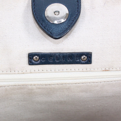 CELINE Carriage Pattern Tote Bleu Cuir